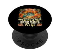 Marido y Esposa Cruising Partners For Life Anniversary PopSockets PopGrip Adhesivo