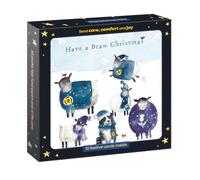 Marie Curie Tarjetas de Navidad con diseño de oveja escocesa, paquete de 10 unidades con sobres, diseño de ovejas escocesas