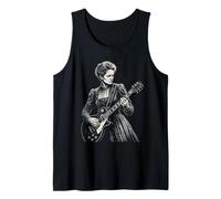 Marie Curie Tocando Guitarra Eléctrica Rocker Humor Camiseta sin Mangas