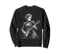 Marie Curie Tocando Guitarra Eléctrica Rocker Humor Sudadera