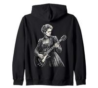 Marie Curie Tocando Guitarra Eléctrica Rocker Humor Sudadera con Capucha
