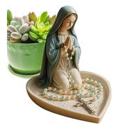 Marie - Estatua Religiosa De Resina De 15 Cm, Expositor Organizador De Collar De Jesús Católico, Figura Decorativa Devocional | Hogar Oficina Sala De Profesores Estudiantes Mujeres