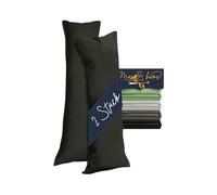 Marie´s Home 2 fundas de almohada de 40 x 145 cm, para almohada para dormir de lado, 1613.2353, negro