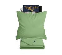 Marie´s Home Funda de edredón y fundas de almohada 155 x 220 + 80 x 80 cm Set de 2 piezas 1613.2353, Salvia