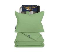 Marie´s Home Juego de 2 fundas para cuna Seersucker 1616.2356, 100 x 135 cm + 40 x 60 cm, color salvia