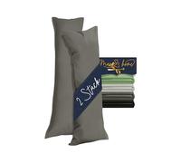 Marie´s Home Paquete de 2 fundas para cojín 40 x 145 cm para almohada de posición lateral 1613.2353 Antracita