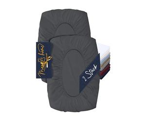 Marie´s Home Silk Pillowcase 1627.2372 - Juego de 2 fundas de almohada para cojín cervical, funda de almohada ajustable y funda de almohada, talla M, antracita