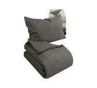 Marie´s Home Velvety 1629.2376 - Juego de ropa de cama de 100 x 135 cm, funda nórdica y 1 funda de almohada de 40 x 60 cm, 2 piezas, 100 x 135 cm + 40 x 60 cm, antracita