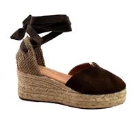 Mariel - Alpargata de Esparto Tipo Valenciana con cuña y Plataforma 025890 Cuero Mujer Color: Marron Talla: 38