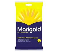 MARIGOLD Extra Life - Guantes de cocina para mujer, caja grande, 6 unidades, color amarillo, talla L