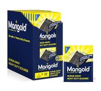 Marigold Scrub Away - Estropajos de Acero Inoxidable, 20 Paquetes Individuales de estropajos, estropajos de Metal Resistentes a los arañazos, fácil de Limpiar, aborda Alimentos Duros y quemados