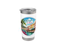 Marigot St Maarten Martin, casas coloridas Vaso térmico de acero inoxidable de doble pared