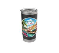 Marigot St Maarten Martin, casas coloridas Vaso térmico de acero inoxidable de doble pared