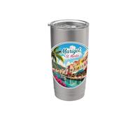 Marigot St Maarten Martin, casas coloridas Vaso térmico de acero inoxidable de doble pared
