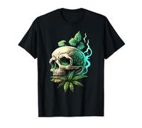Marihuana Skull Smoke Weed Cannabis 420 Pot Leaf Sugar Skull Camiseta