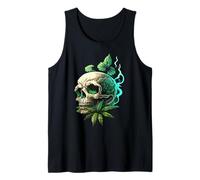 Marihuana Skull Smoke Weed Cannabis 420 Pot Leaf Sugar Skull Camiseta sin Mangas