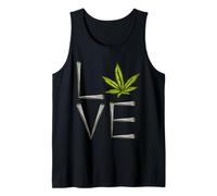 Marihuana Weed Cannabis Leaf Love Weed Camiseta sin Mangas
