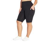 Marika Womens Plus Size Olivia Tummy Control Pocket Bermuda Short, Black