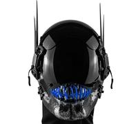 Marikito Punk Mask, Skelett LED maske, Drei Lichtmodi, Verstellbare Riemen, Ideal für Cosplay, Partys und Feste (azul)