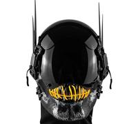 Marikito Punk Mask, Skelett LED maske, Drei Lichtmodi, Verstellbare Riemen, Ideal für Cosplay, Partys und Feste (amarillo)