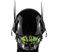 Marikito Punk Mask, Skelett LED maske, Drei Lichtmodi, Verstellbare Riemen, Ideal für Cosplay, Partys und Feste (verde)