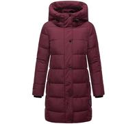 MARIKOO Abrigo de invierno largo para mujer, acolchado y cálido con capucha y cuello alto Karumikoo XVI XS-5XL, burdeos, S