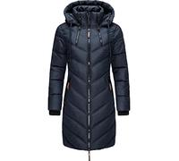 Marikoo - Abrigo de invierno largo para mujer con capucha ajustable Armasa, XS-XXL, azul, M