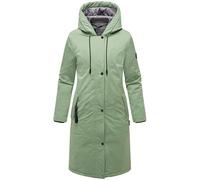 MARIKOO Abrigo de invierno largo y ligero para mujer con cuello acanalado desmontable y capucha grande Ledalaa 16 S-3XL, Dusty Jade, L