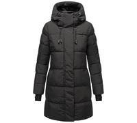 MARIKOO Abrigo de invierno para mujer, abrigo acolchado cálido, largo con capucha ajustable y detalles reflectantes Kaituu XVI XS-6XL, Negro , M