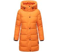 MARIKOO Abrigo de invierno para mujer, acolchado largo con capucha y cuello alto Karumikoo XVI XS-5XL, naranja, M