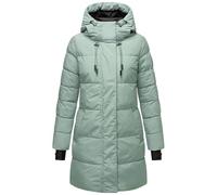 MARIKOO Abrigo de invierno para mujer de material reciclado cálido abrigo largo con capucha ajustable y detalles reflectantes Kaituu XVI XS-6XL, Smokey Mint, XXL