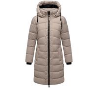MARIKOO Abrigo largo de invierno para mujer, abrigo acolchado cálido con capucha desmontable Kaltnäschen 16 S-3XL, gris, S