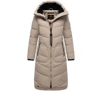 MARIKOO Abrigo largo de invierno para mujer, acolchado con capucha ajustable Benikoo XS-3XL, gris, M
