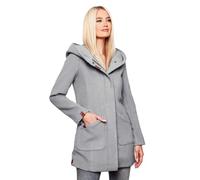MARIKOO Abrigo largo para mujer B819, gris claro, XXL