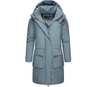 MARIKOO Abrigo largo y cálido de invierno para mujer con capucha de poliéster reciclado Nanami 16 S-3XL, azul (Powder Blue), L