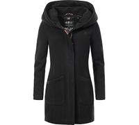 MARIKOO Abrigo para mujer con aspecto de abrigo de lana, cálido trench impermeable con capucha Maikoo XS-5XL, Negro , XL