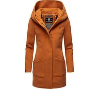 MARIKOO Abrigo para mujer con aspecto de abrigo de lana, cálido trench impermeable con capucha Maikoo XS-5XL, L