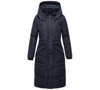 MARIKOO Ayumii - Abrigo de invierno para mujer, abrigo acolchado cálido, largo con capucha, tallas S-3XL, azul marino, L