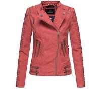 Marikoo B693 - Chaqueta de piel sintética para mujer rojo XS