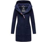 Marikoo B819 - Abrigo largo para mujer, tipo trench, de invierno, de entretiempo, parka, azul marino, XL