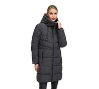MARIKOO B978 - Chaqueta de invierno larga para mujer, tipo acolchada, con forro de peluche, antracita, S