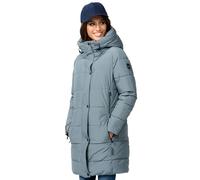 Marikoo B987 - Chaqueta de invierno para mujer, acolchada, larga, cálida, con capucha, Stormy Blue, S
