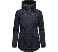 MARIKOO Babetaa Prc XS-XXL - Parka de transición ligera con capucha para mujer, azul marino, S