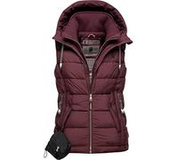 MARIKOO Chaleco de entretiempo ligero para mujer, con capucha, Taisaa XS-3XL, burdeos, XS