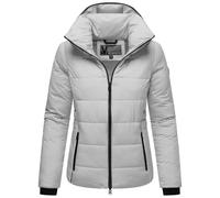 MARIKOO Chaqueta acolchada básica Radaa corta con capucha para mujer, tallas XS-6XL, gris claro, XXL
