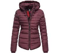 MARIKOO Chaqueta acolchada de invierno para mujer, cuello alto, forro de peluche, B354, borgoña, S