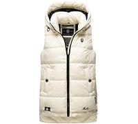 Marikoo Chaqueta acolchada para mujer con chaleco de primavera y transición B898, Blanco, S