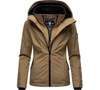 Marikoo chaqueta corta de entretiempo para mujer, ligera con forro de felpa y gran capucha, color fresa, tallas XS-XXL, pardo, L