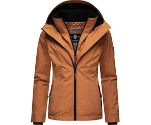 Marikoo chaqueta corta de entretiempo para mujer, ligera y con forro de felpa, con gran capucha, color fresa, tallas XS-XXL, S