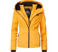 Marikoo chaqueta corta de entretiempo para mujer, ligera y con forro de forro polar, con gran capucha y mangas de fresa XS-XXL, amarillo, L